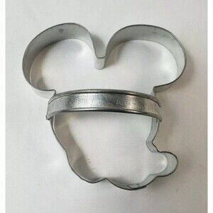 Vintage Mickey Mouse Head Cookie Cutter 1950's Tin Metal Disney - Made in USA